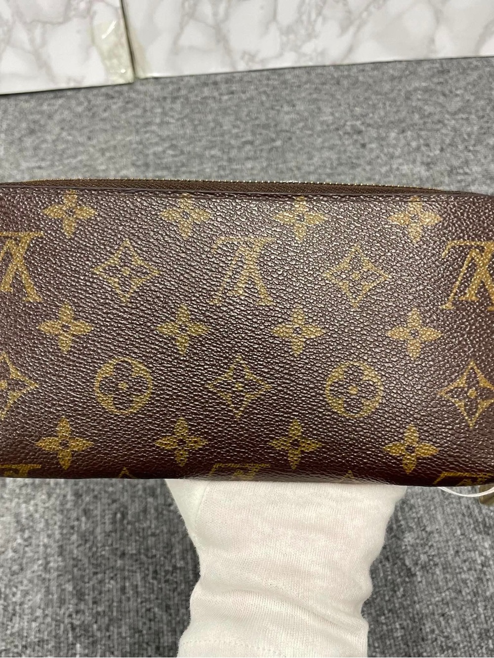 Louis Vuitton Monogram Canvas Wristlet - Brown & Gold